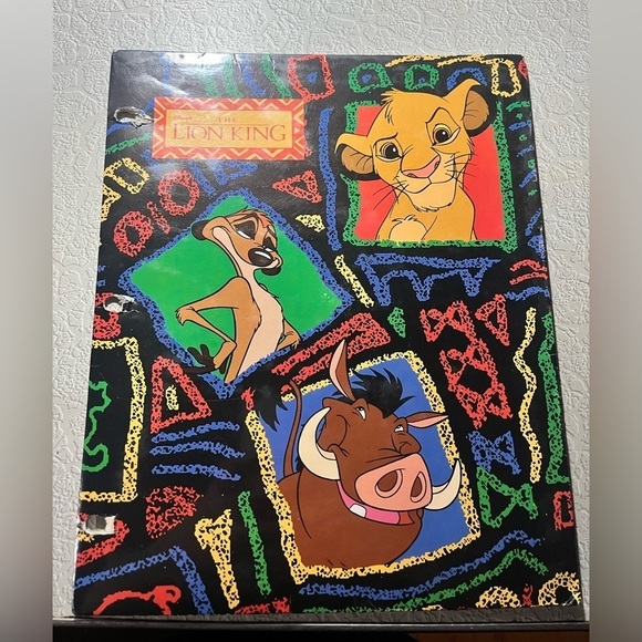 impact Other - 1994 Disney Cartoon Simba Lion King & Beauty & Beast Folder Impact Inc